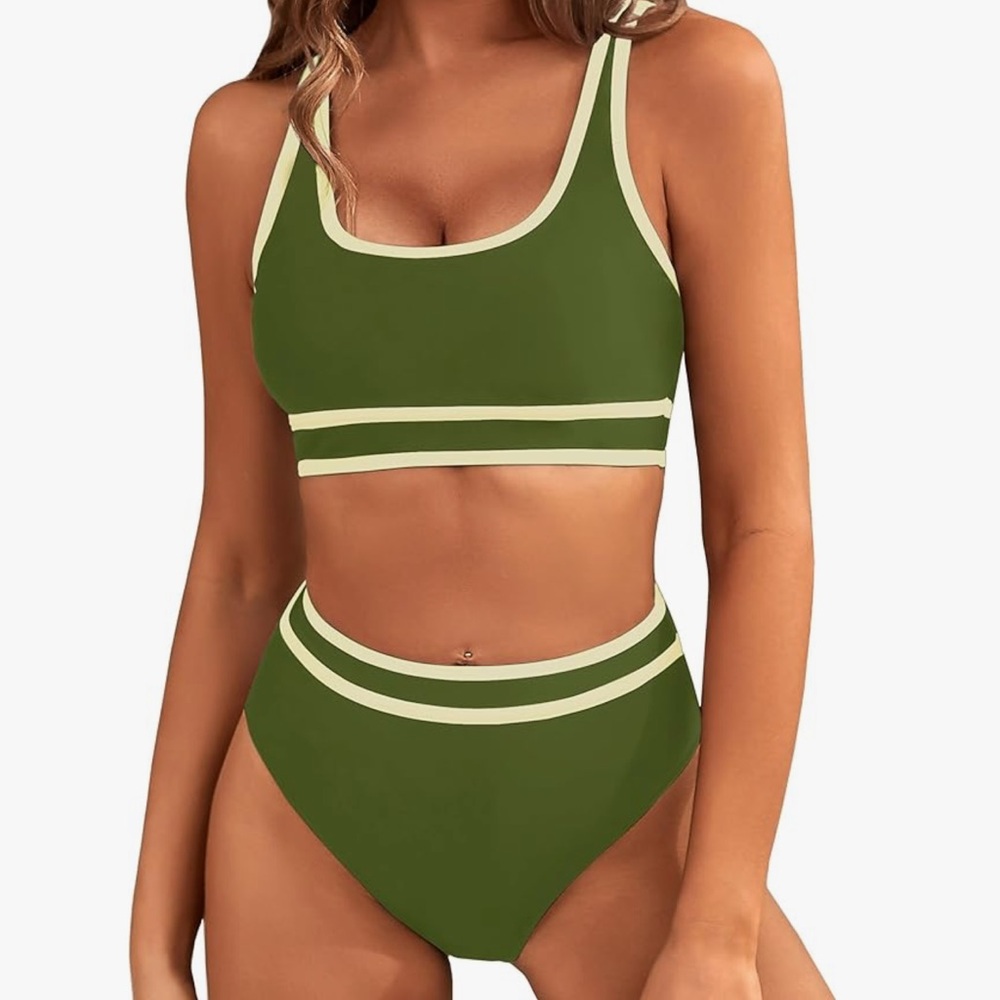 New BMJL Women's High Waisted Bikini Sporty Two Piece Swimsuits  bathing suit S